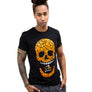 Mens Orange Skull T-Shirt